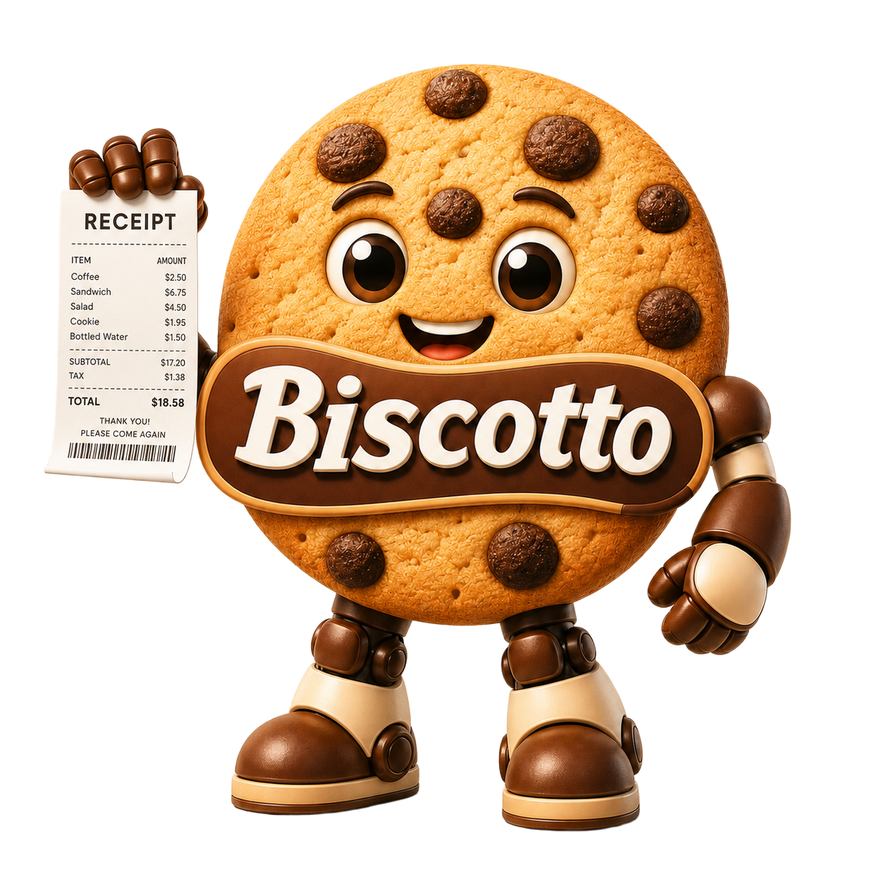 Maskot rasmi Biscotto ReceiptBot